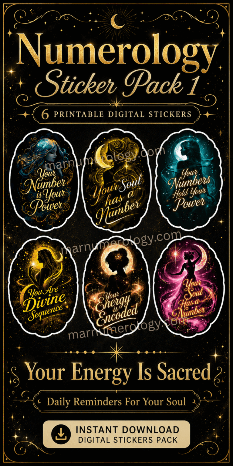 Numerology Sticker Pack 1 (Printable Digital Stickers)